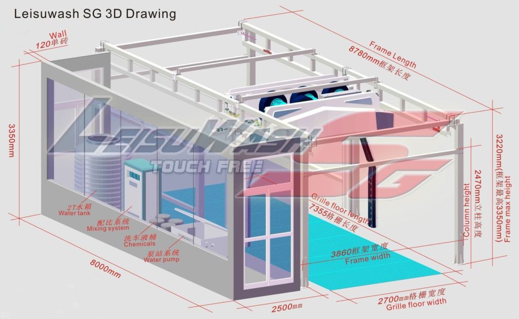 Leisuwash SG Car Wash Equipment 3D Drawing